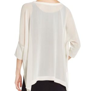 Eileen Fisher silk georgette handkerchief top M